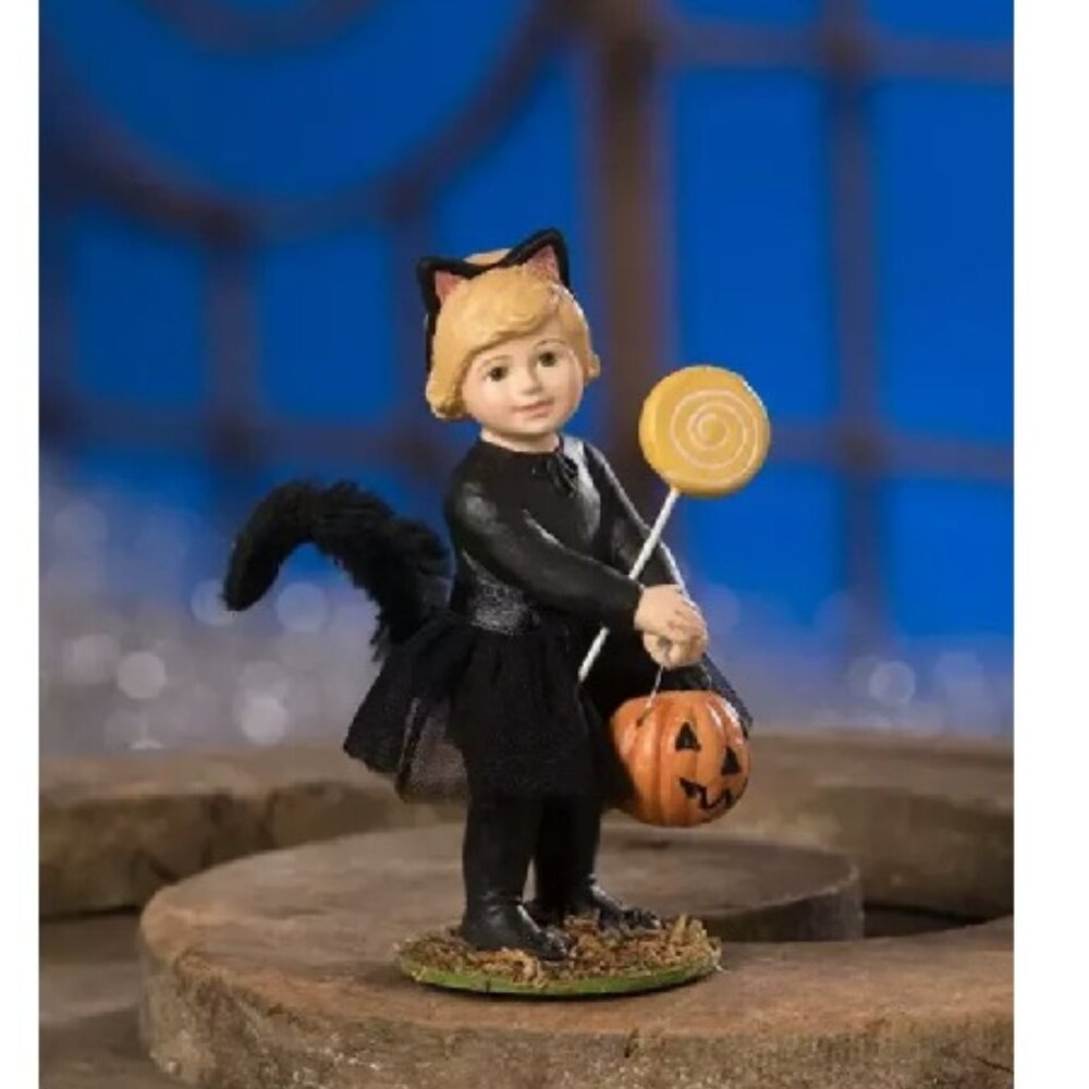 Bethany Lowe Halloween dressed up "KAT" black cat costume ~ NEW